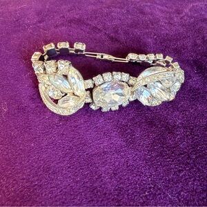 Unique Vintage Silver Crystal Bracelet